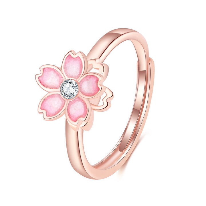 Cherry Blossom Rotatable Ring Ins Sweet Open Rings