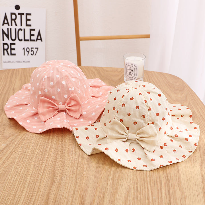 Summer Baby Girl Floral Bucket Hat with Bowknot