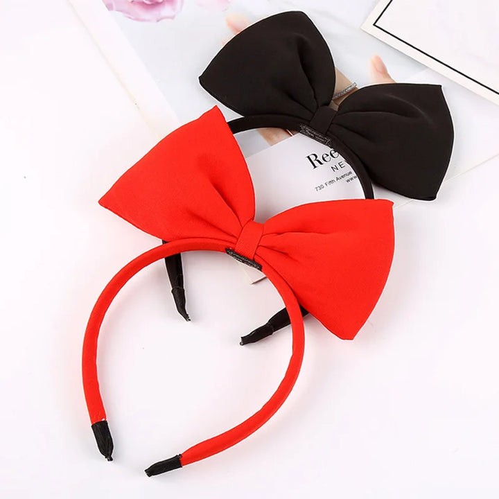 Red and Black Bow Knot Hairbands for Women and Girls