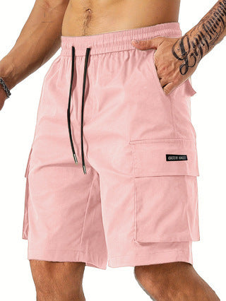 Drawstring Waist Men's Multi-pocket Workwear Shorts