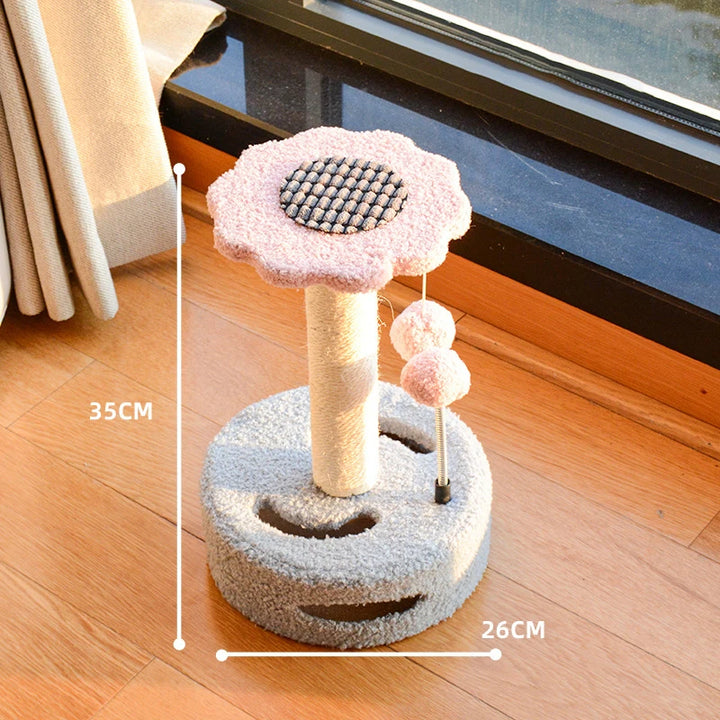 Interactive Sisal Cat Scratching Post with Hanging Balls