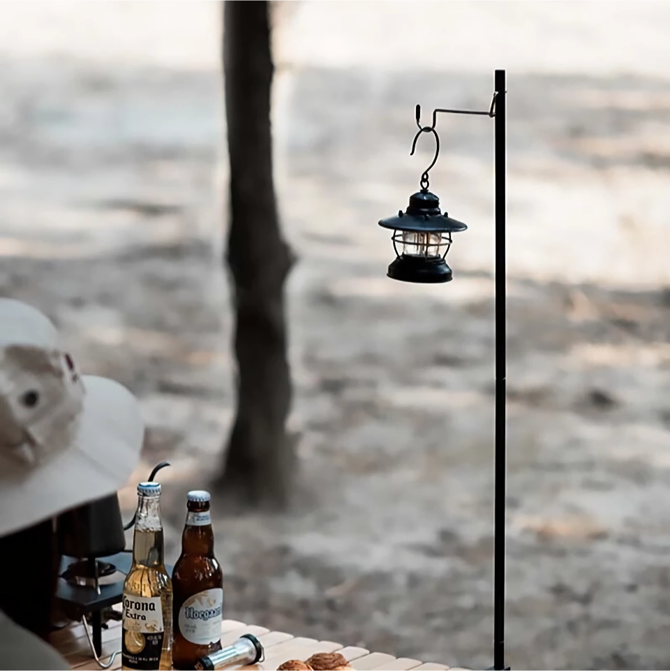 Adjustable Camping Lantern Stand with Detachable Hangers