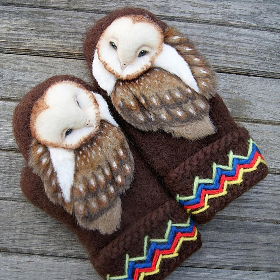 Women's Fashion Personality Owl Knitted Gloves