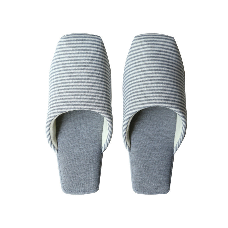 Striped Soft Bottom Bedroom Slippers For Men And Women