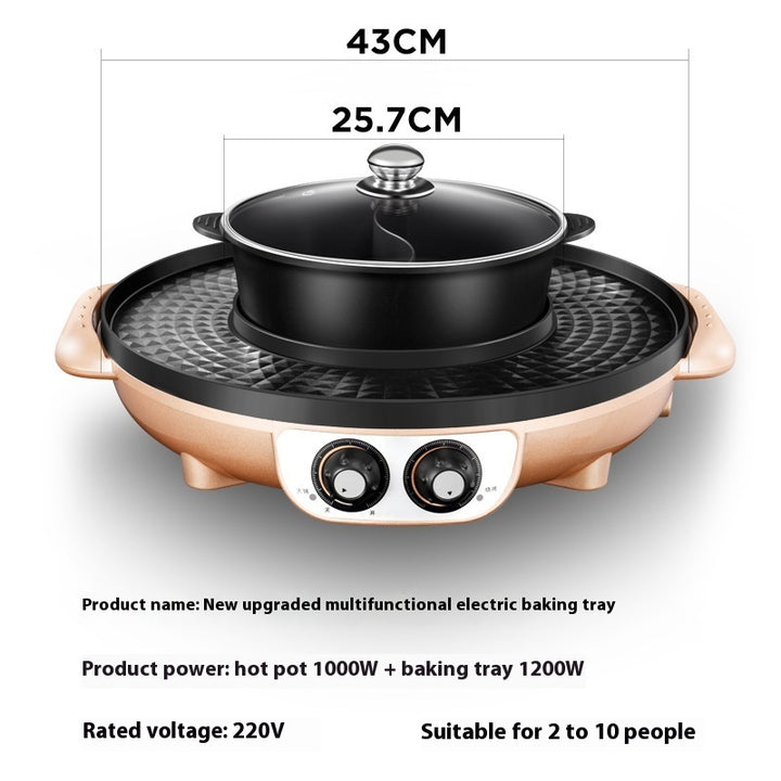 Korean-style Electric Barbecue All-in-one Pot Hot Pot Household Multi-functional Detachable Oven