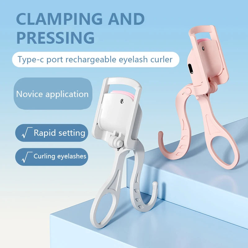 Electric Heated Eyelash Curler with 2-Level Temperature Control, Portable & Rechargeable