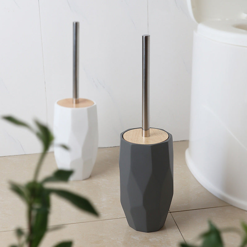 Eco-Friendly Resin Toilet Brush with Non-Slip Handle and Base