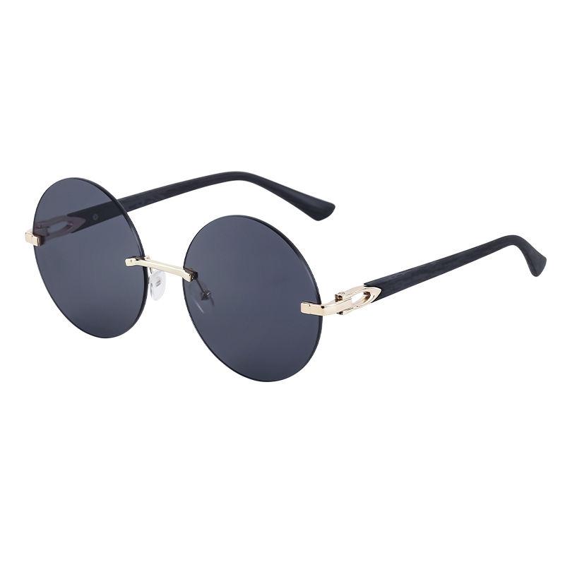 Trendy Gradient Rimless Round Sunglasses