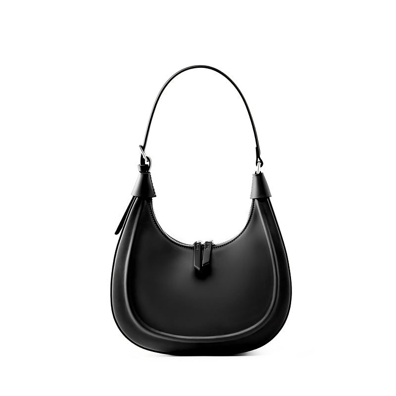 Chic Half Moon Leather Shoulder Bag