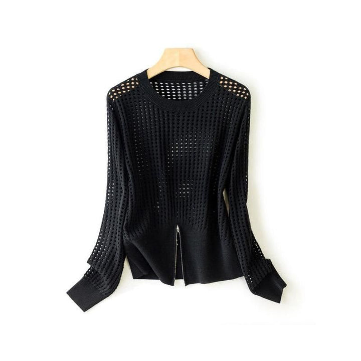 Chic Hollow Out Silk Blend Sweater