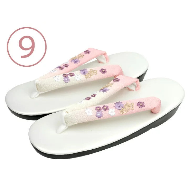 Embroidered Gradient Flip Flops Japanese Slippers