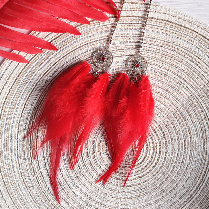 Dream Catcher Car Ornament with Feather