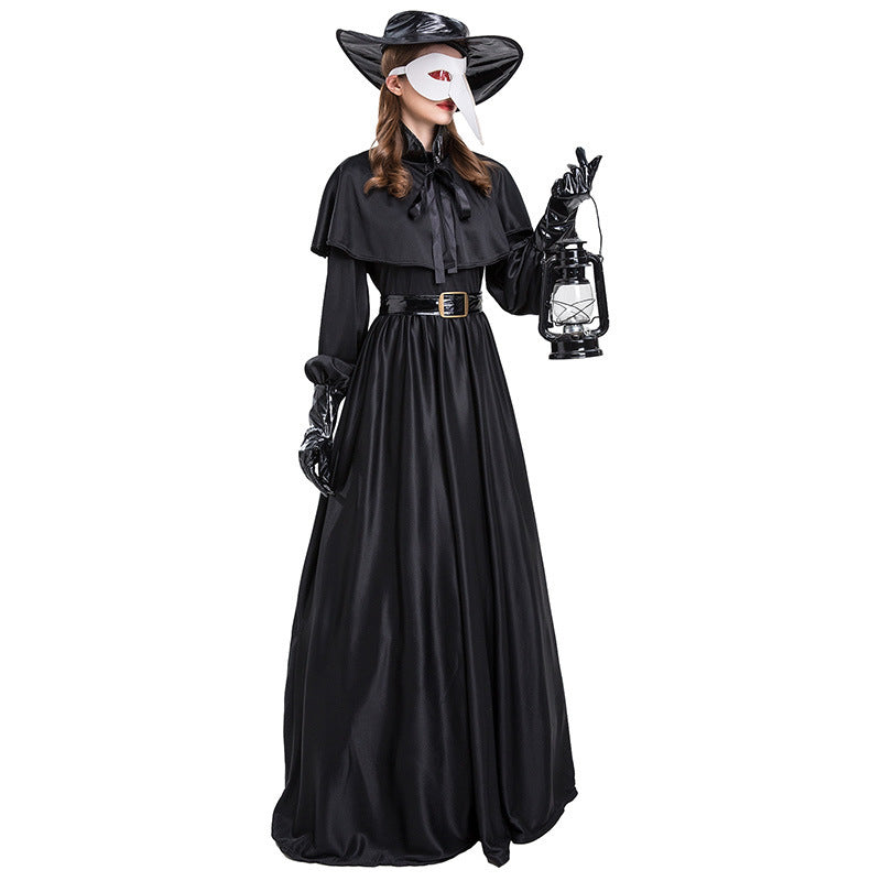 Halloween Medieval Steam Punk Plague Doctor Costume Beak Crow Long Mouth Mask