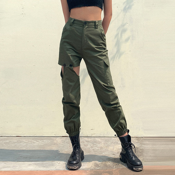 Irregular stitching casual pants pocket harem pants overalls