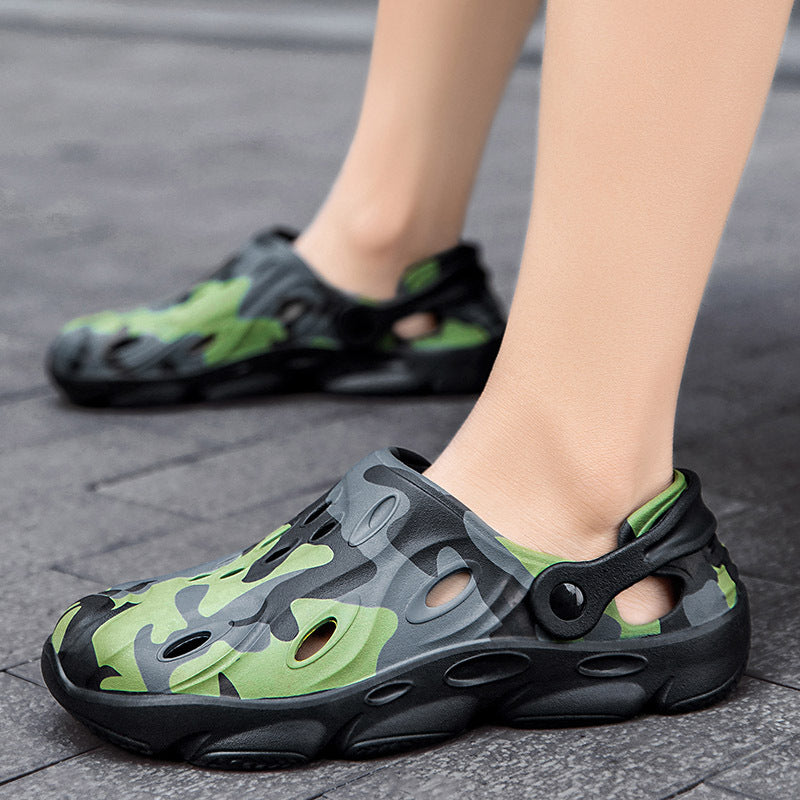 Large Size Hole Male Personality Outer Wear Dual-use Sandals