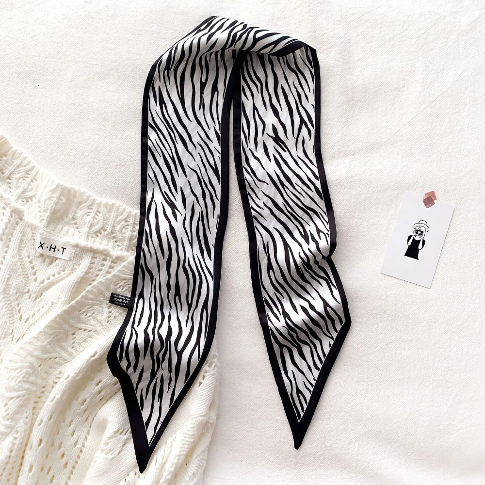 Luxurious Zebra Print Silk-Feel Scarf