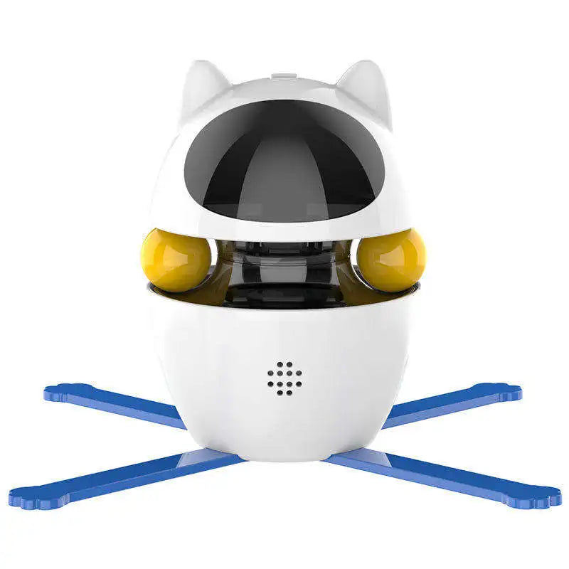 3-in-1 Interactive Laser and Feather Cat Toy with Automatic Track Ball and Adjustable Height