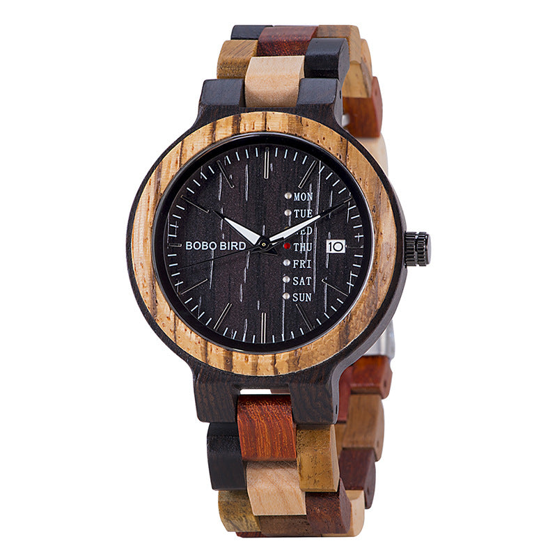 Art Retro Student Couple Wooden Quartz Watch