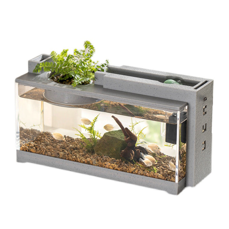 Aquarium Fish Tank Kit with Built-in Oxygen Bar & USB Mute Filter