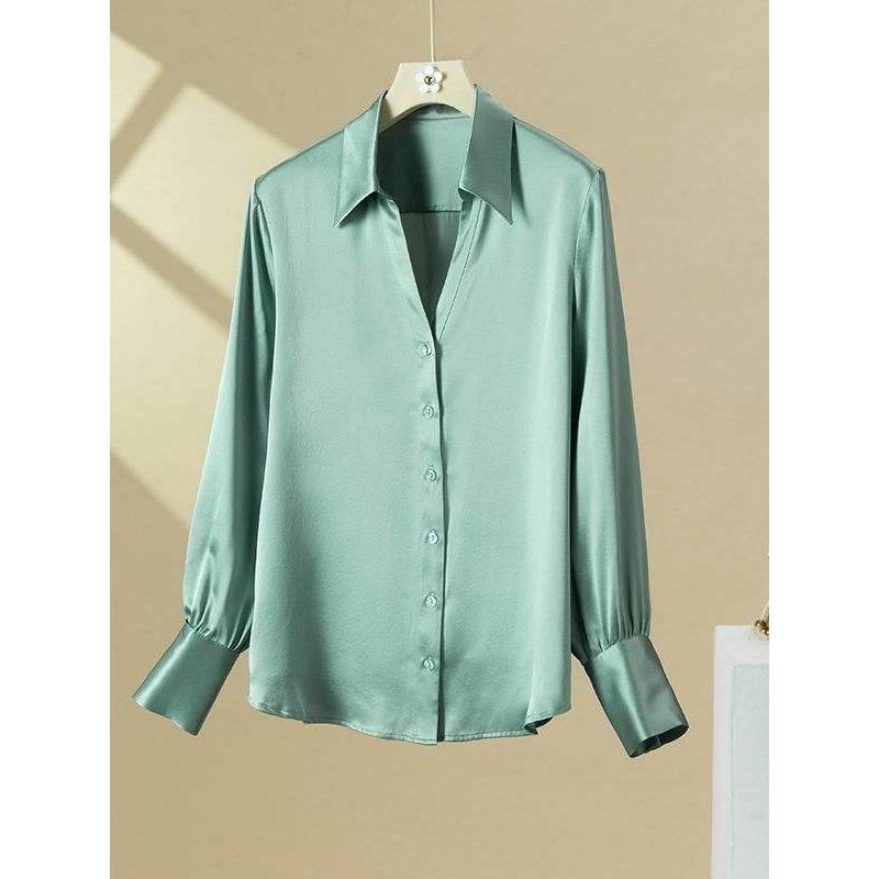 Chic 100% Silk V-Neck Blouse for Women