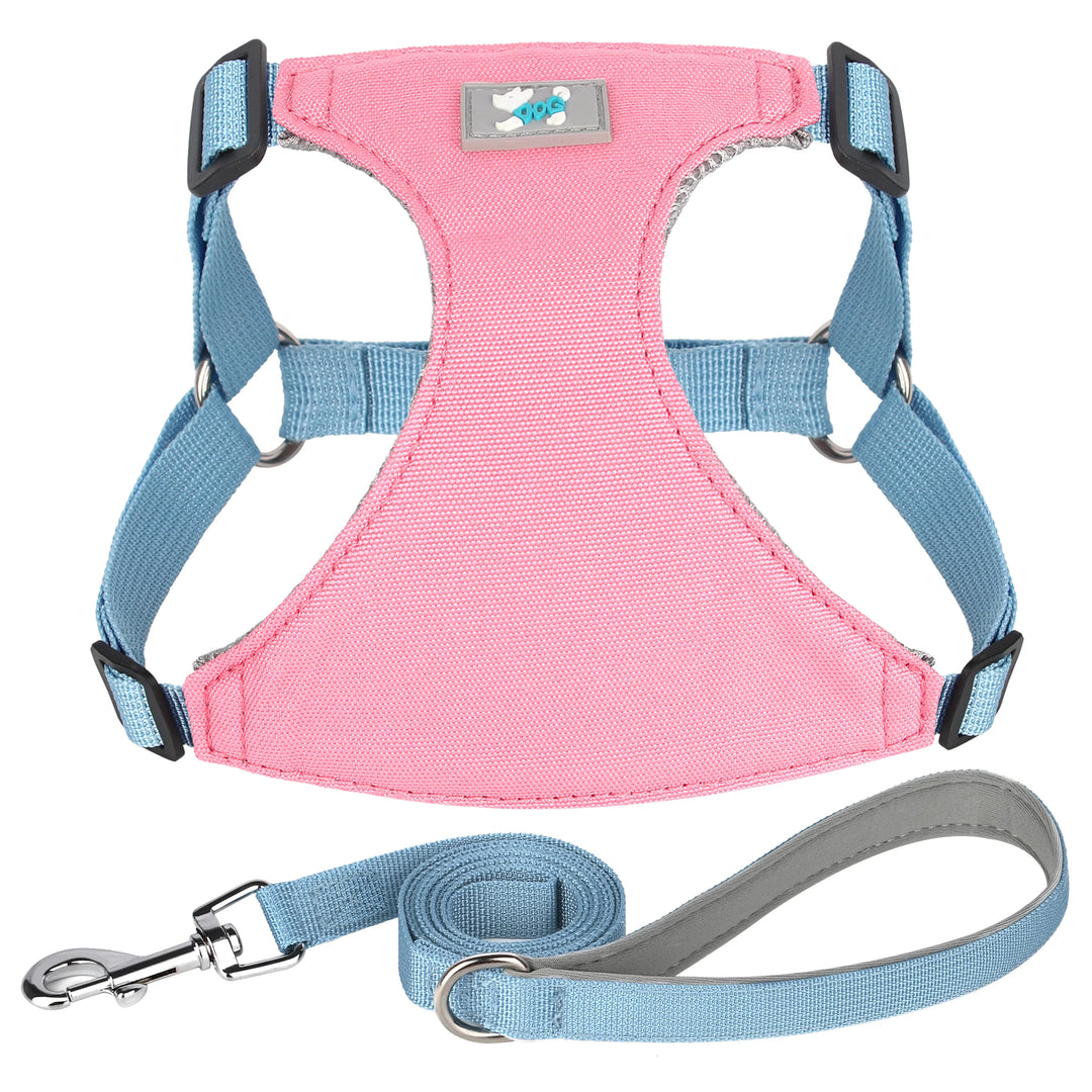 Adjustable Nylon Dog Harness and Leash Set for All Breeds