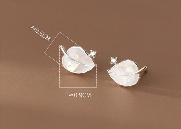 Women's Single Drill Rubber Drop Leaf Earrings