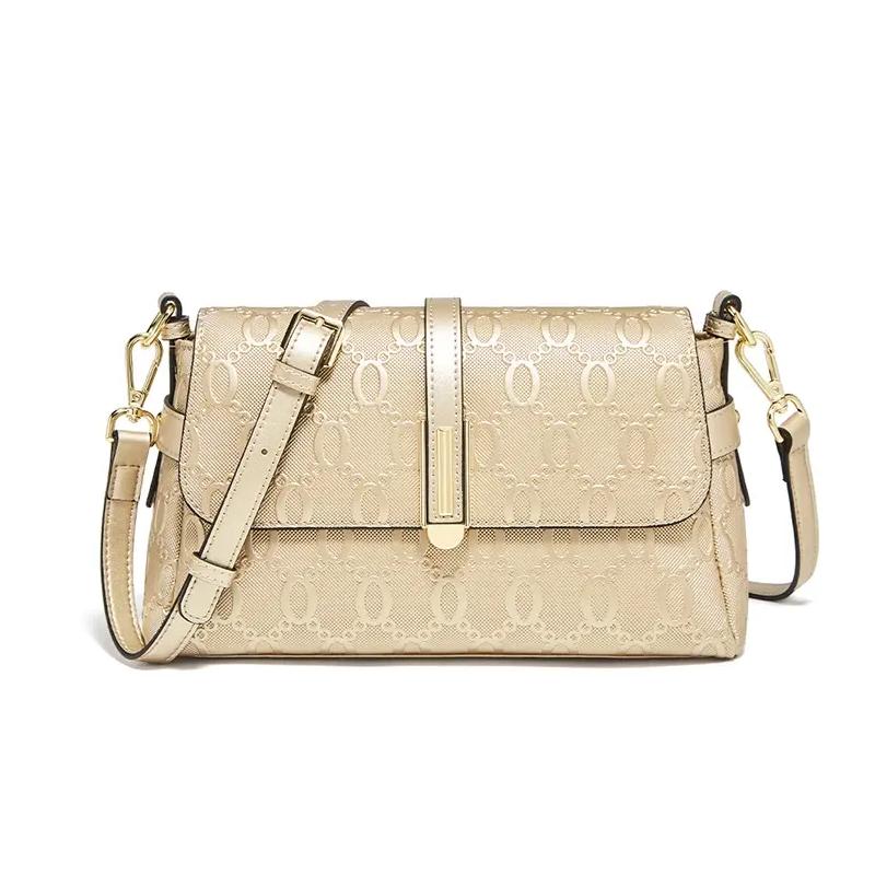 Stylish Gold Crossbody and Shoulder Bag