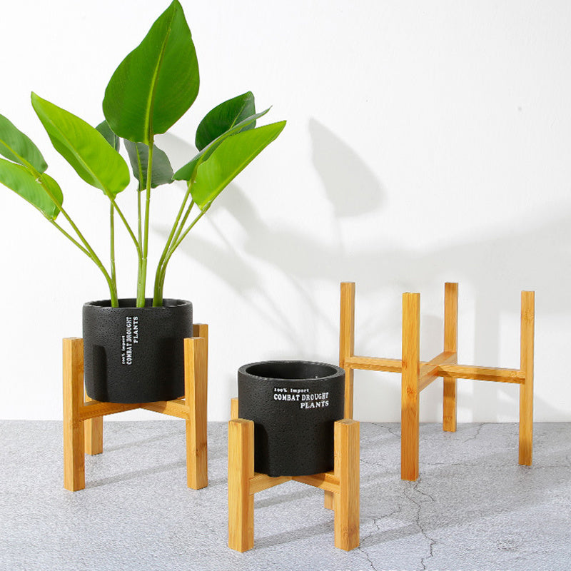 Adjustable Bamboo Plant Stand with Tray