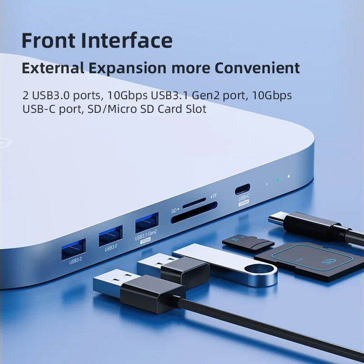 Mac Mini USB-C Hub with Dual Hard Drive Enclosure