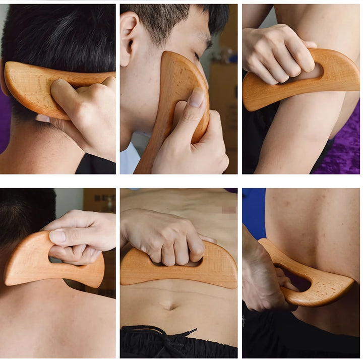 Wooden Gua Sha Massage Therapy Tool for Full Body Relaxation and Slimming