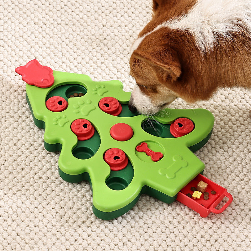 Interactive Christmas Tree Dog Puzzle Toy