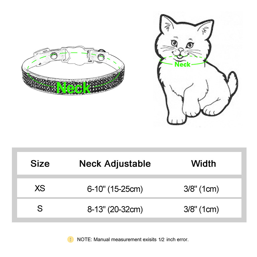 Soft Suede Rhinestone Cat Collar