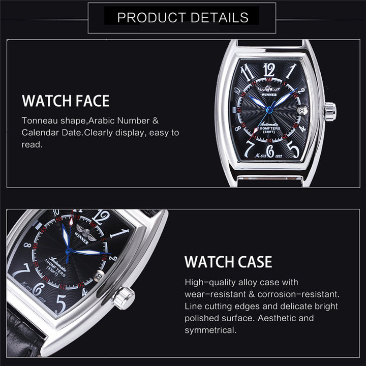 Men's Fashion Casual Barrel-shaped Automatic Mechanical Watch