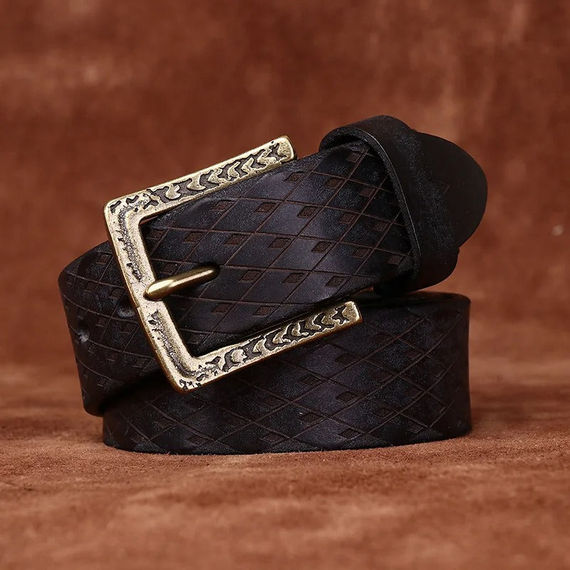 3.8CM Thick Italian Pure Cowhide Leather Belt