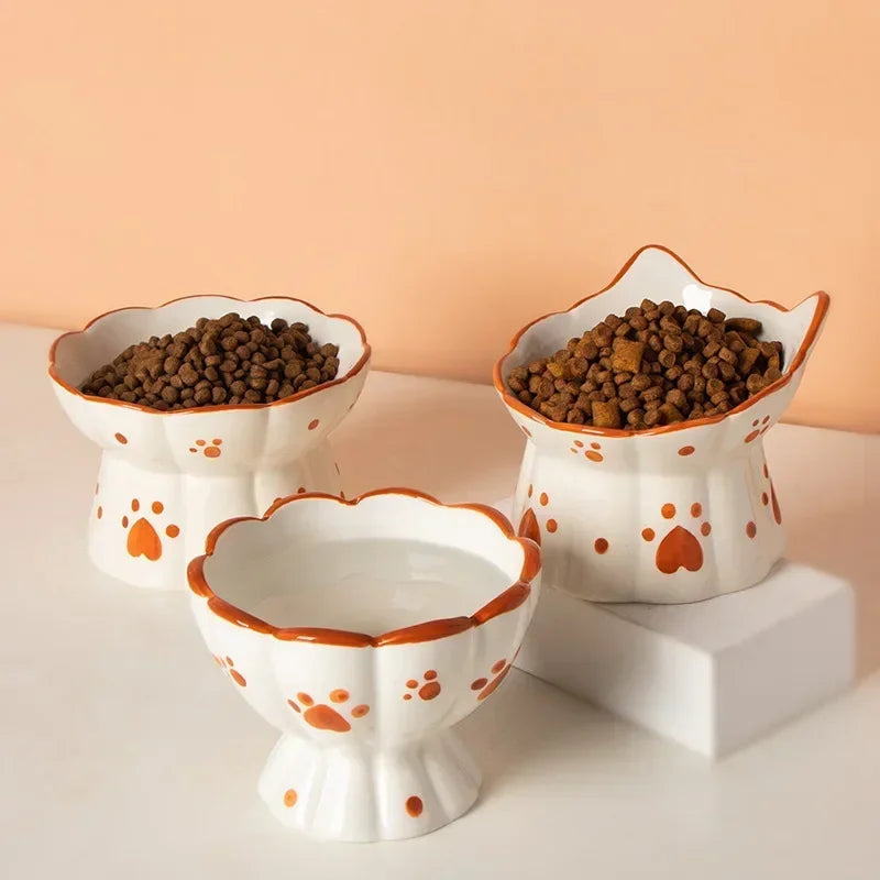 Elevated Cat Ceramic Food Bowl Set