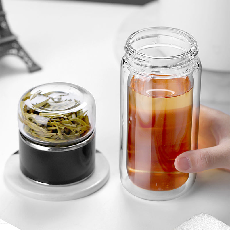 390ML High Borosilicate Glass Tea Infuser Bottle