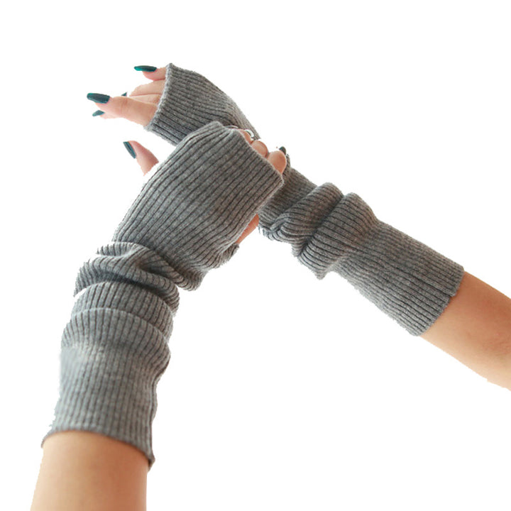 Women Autumn And Winter Long Thick Cashmere Arm Sleeves