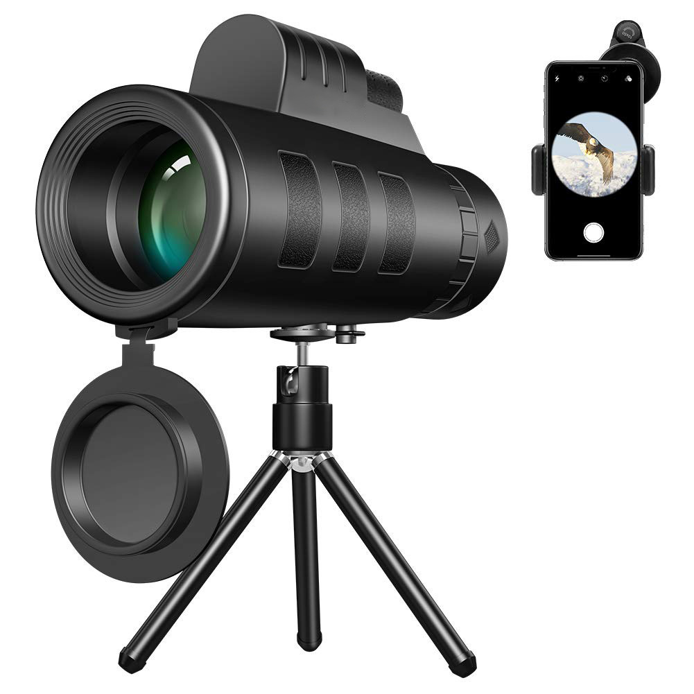 Telescopio móvil JINJULI 40X60 HD con brújula, binoculares portátiles de visión nocturna de mano con poca luz