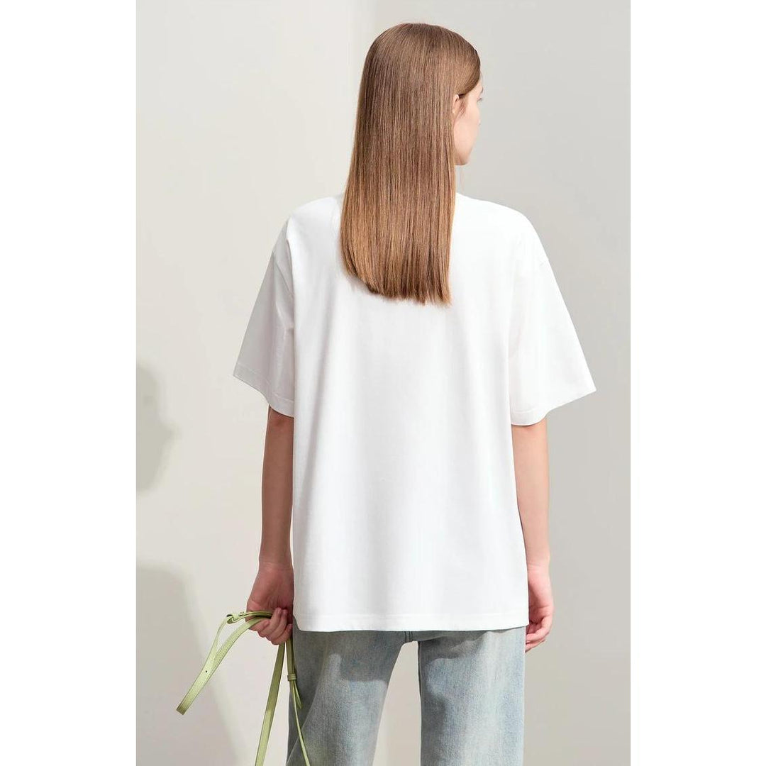 Summer Casual Mid-length Embroidered Tassel Tee