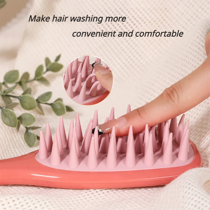 Silicone Long Handle Shampoo Brush for Scalp Massage