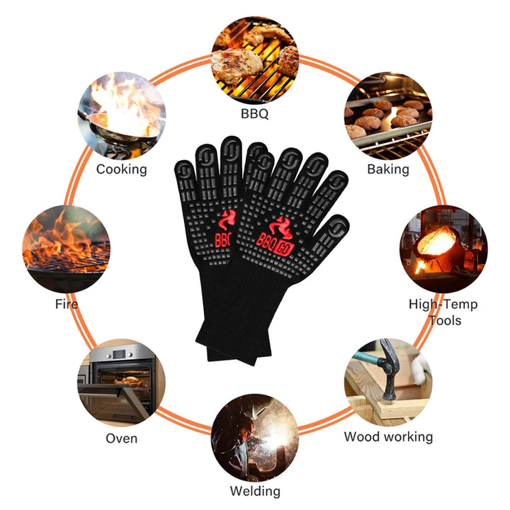 14-inch Extreme Heat Resistant BBQ Grill Gloves