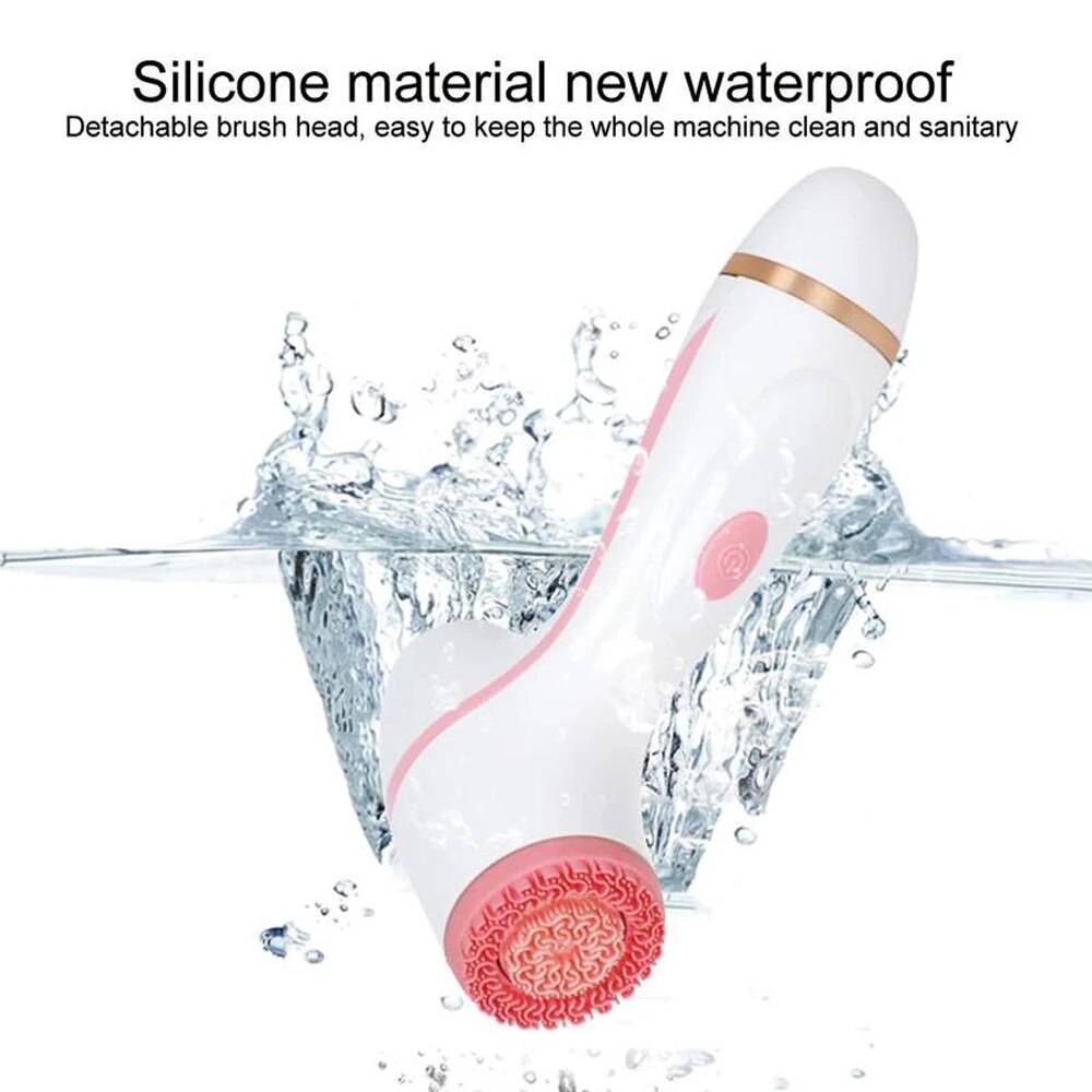 3-in-1 Sonic Rotating Facial Cleansing Brush: Waterproof, Rechargeable & Deep Cleaning Spa System