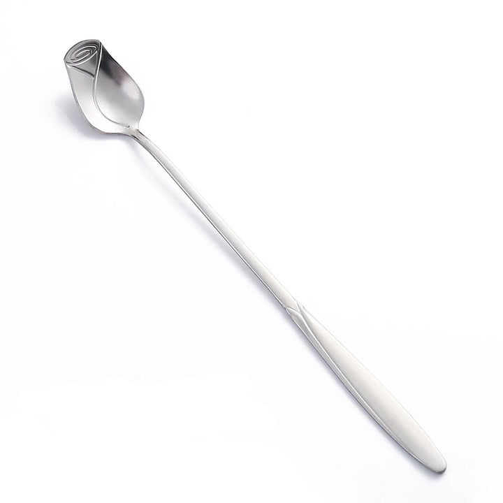 Stainless Steel Long-Handle Rose Spoon