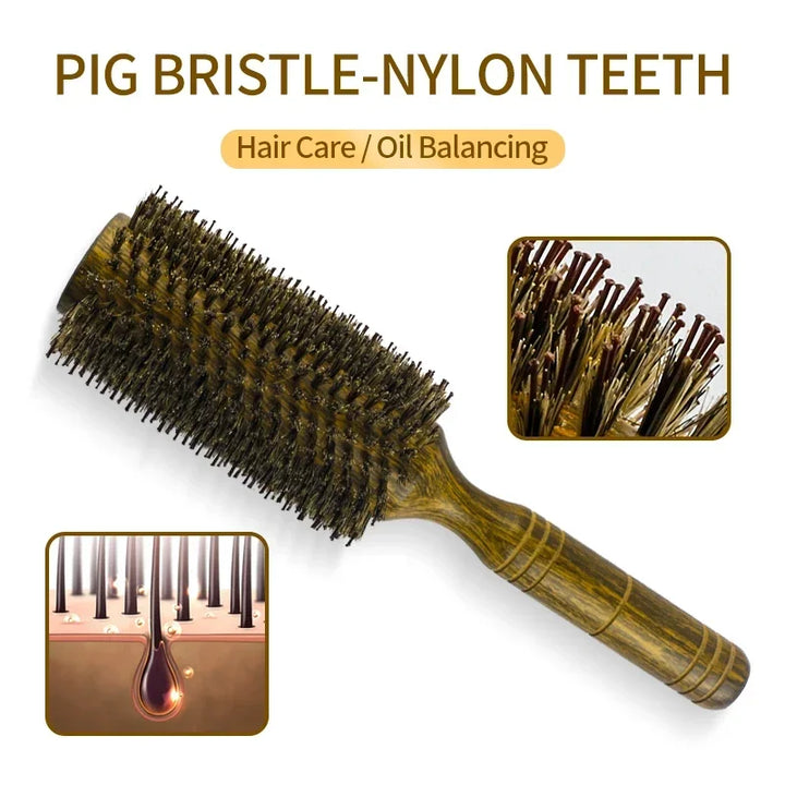 Professional Boar Bristle Round Hair Brush