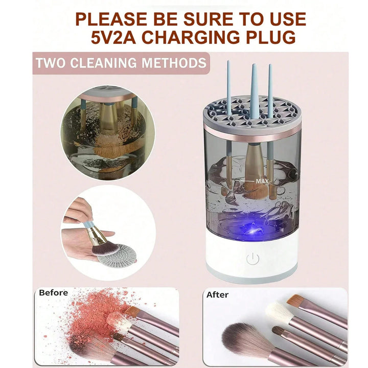 3-in-1 Automatic Makeup Brush Cleaning and Drying Stand - Keep Your Brushes Fresh and Ready to Use!