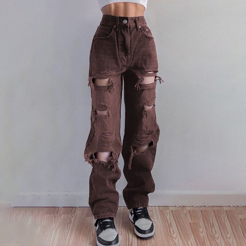 High Quality European And American Women's Ripped Jeans