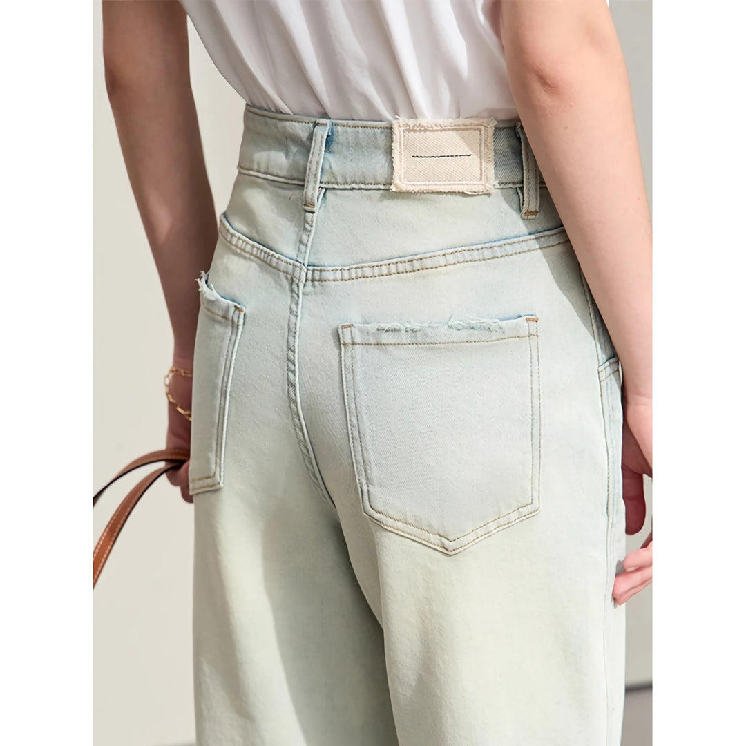 Trendy Vintage Straight-Leg Women's Denim Pants