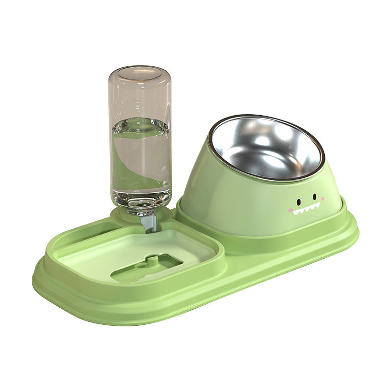 2-in-1 Automatic Pet Water Dispenser & Slow Food Cat Bowl