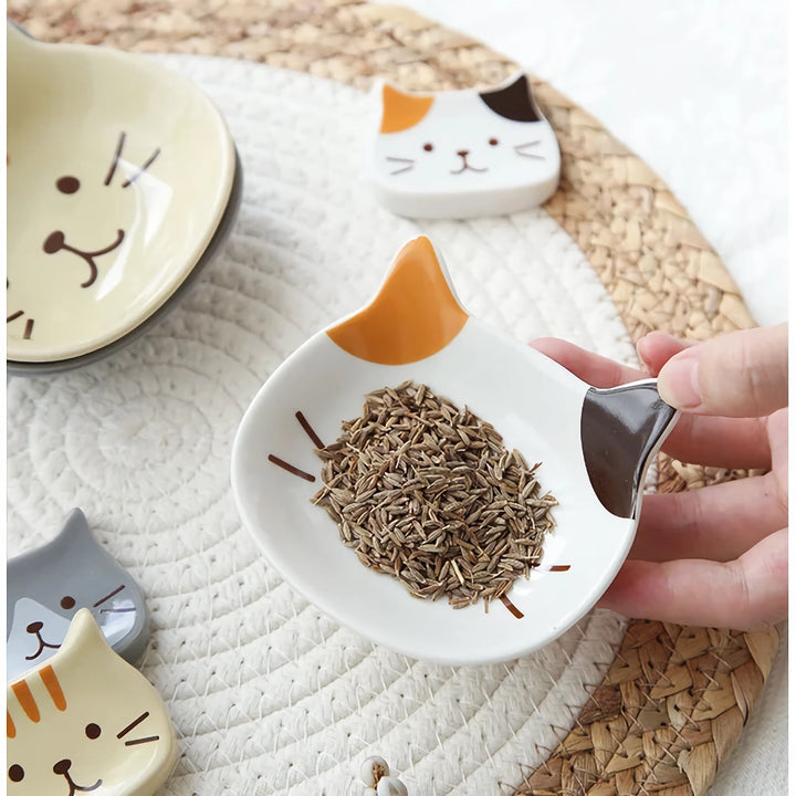 Japanese Cute Cat Ceramic Seasoning Dish