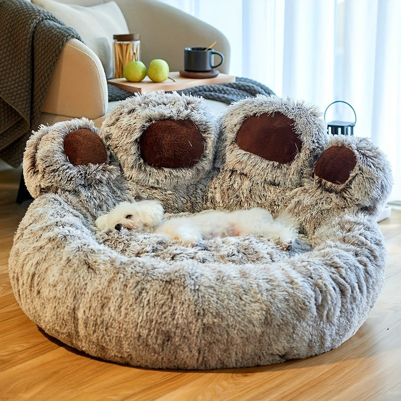 Cozy Bear Paw Shaped Pet Bed